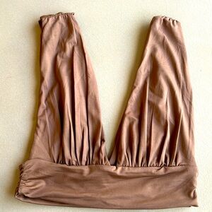 Princess Polly light brown crop top